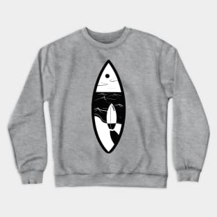 Surfboard on of the Beach  - Ride the Wave Crewneck Sweatshirt